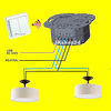 2-fach Funklicht-Schalter-Set / 2-Kanal Funk-Schaltung 2000 Watt - 2 Lampen kabellos nachrüsten