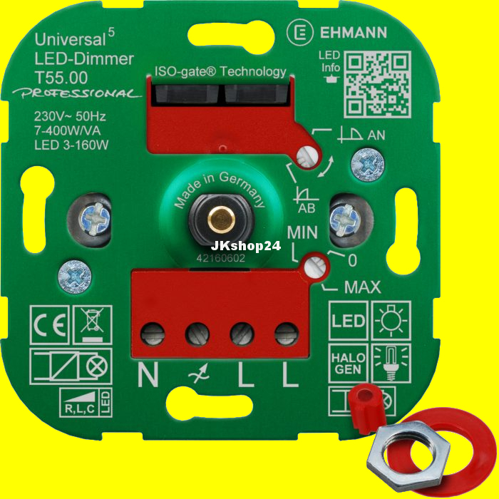 LED Dreh-Dimmer Universal Unterputz Schalterdose für dimmbare LEDs 230V 3-150W
